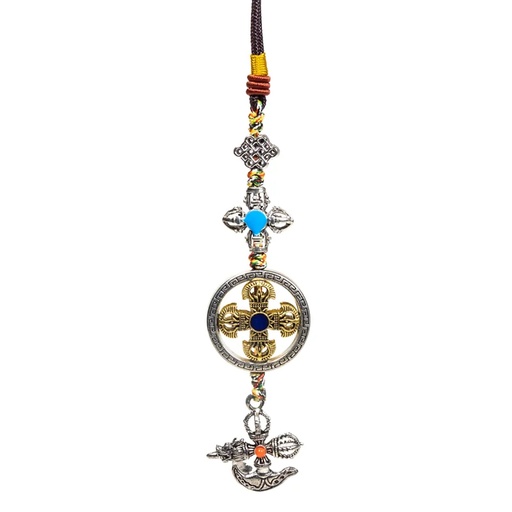 [8720088293454] Pendentif de protection double dorje kartika | 20 cm; 24 g