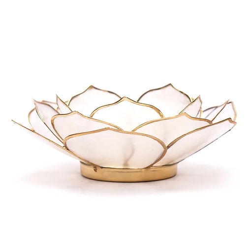 [8720088294314] Lumière d'ambiance pétale Lotus naturel bordure or | 13.5cm