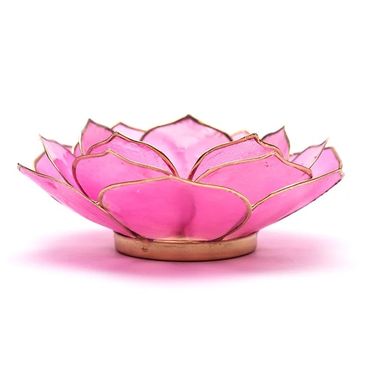 [8720088294321] Lumière dámbiance pétale Lotus rose bordure or | 13.5 cm