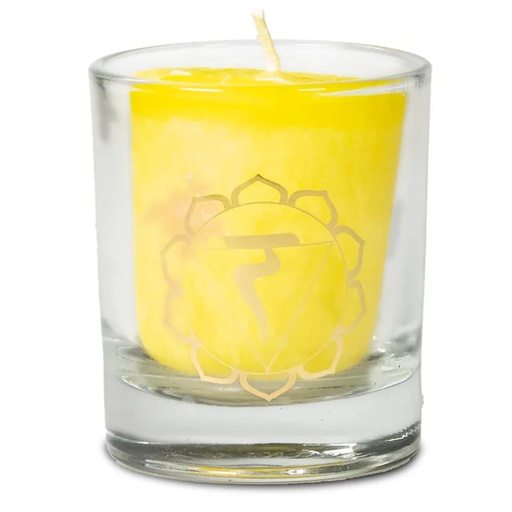 [8720088294604] Bougie votive parfumée 3e chakra en coffret cadeau | 660g