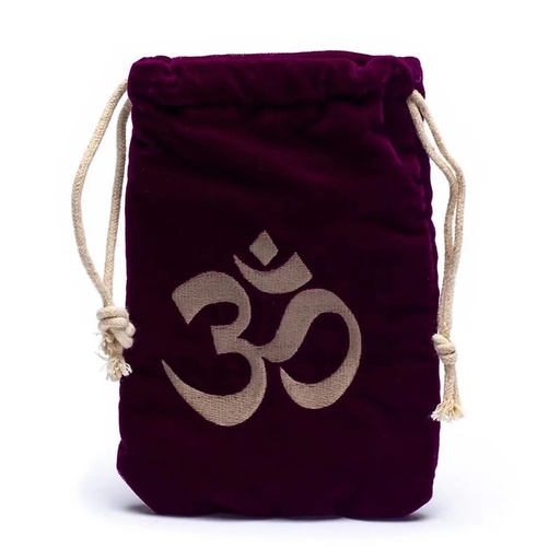 [8720088294673] Pochette de velours avec symbole Om | 19x13 cm