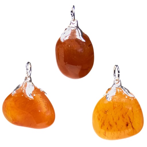 [8720088294710] Pendentif pierre gemme Carnelian |±1.5-3cm