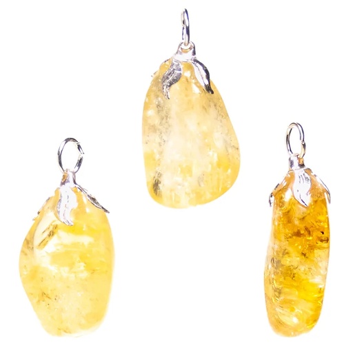 [8720088294734] Pendentif pierre gemme Citrine (quartz fumé) |±1.5-3cm