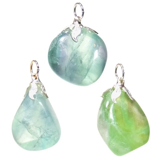 [8720088294772] Pendentif pierre gemme Fluorite verte |±1.5-3cm