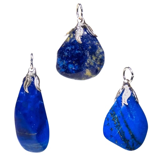 [8720088294888] Pendentif pierre gemme Lapis Lazuli |±1.5-3cm