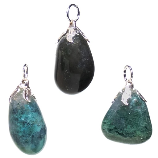 [8720088294918] Pendentif pierres gemme Agate mousse |±1.5-3cm