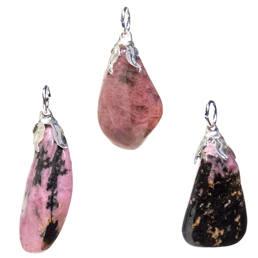 [8720088294949] Pendentif pierre gemme Rhodonite | ±1.5-3cm