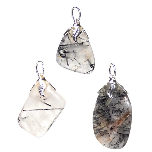 [8720088295007] Pendentif pierre gemme Tourmaline quartz | ±1.5-3cm