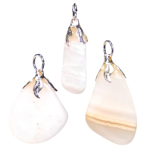 [8720088295090] Pendentif pierre gemme Calcaire Mangano |±1.5-3cm