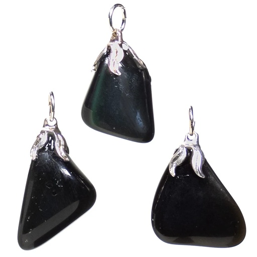 [8720088295113] Pendentif en pierres gemme Obsidienne arc-en-ciel | ±1.5-3cm