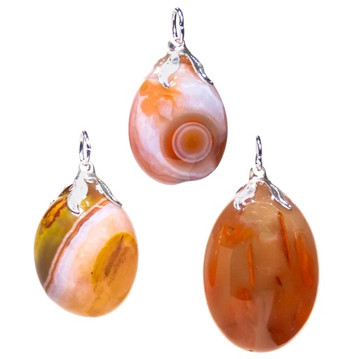 [8720088295168] Pendentif pierre gemme Agate rouge | ±1.5-3cm