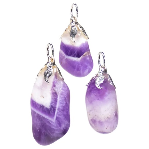 [8720088295236] Pendentif pierre gemme Quartz améthyste |±1.5-3cm