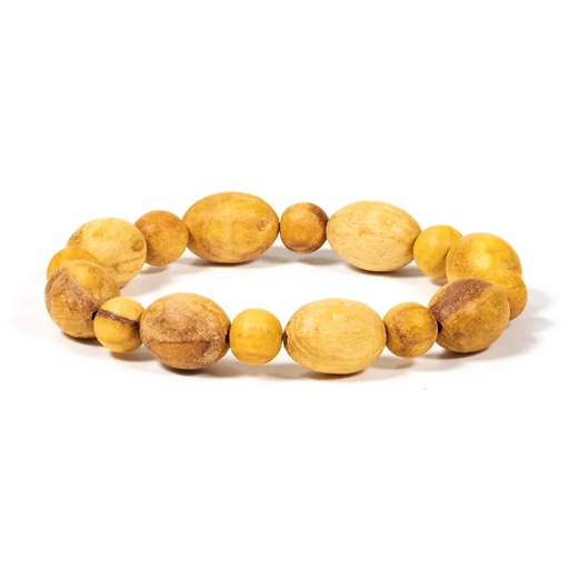 [8720088295311] Bracelet Palo Santo élastique rondes et ovales | 0.8 cm