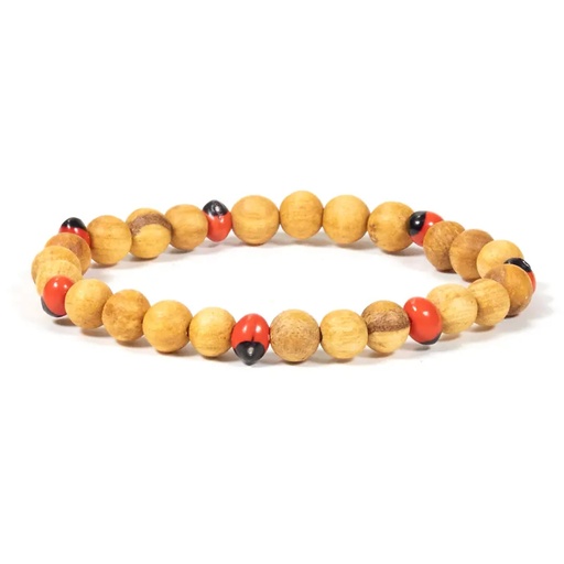 [8720088295342] Bracelet Palo Santo avec perles Huayruro | 0.6 cm