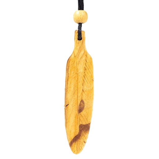 [8720088295366] Collier de plumes Palo Santo grand | 9 cm