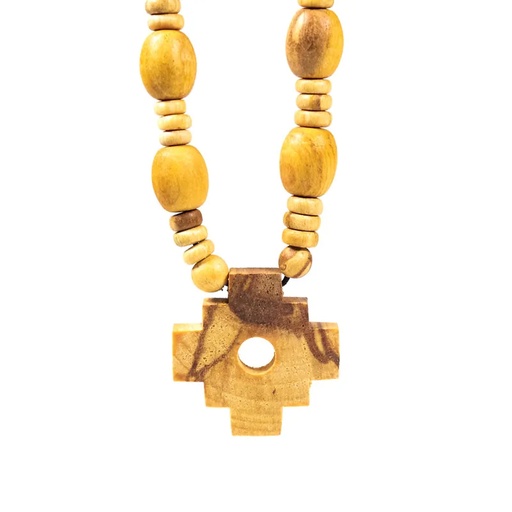 [8720088295441] Collier de chaman Palo Santo avec croix inca | 1.4 cm
