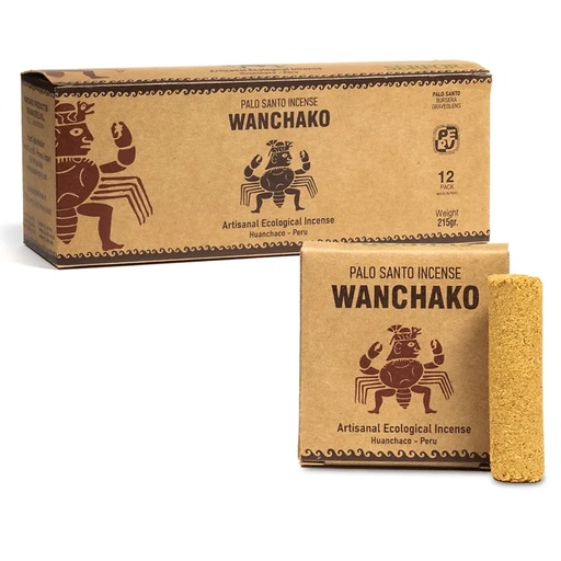 [8720088295465] Encens Palo Santo Wanchako pack de 12 bâtons | 12x16 g