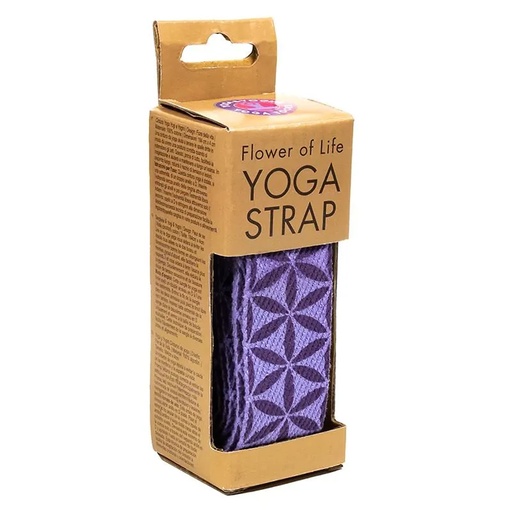 [8720088295984] Sangle de yoga D-ring fleur de vie | 184x4 cm