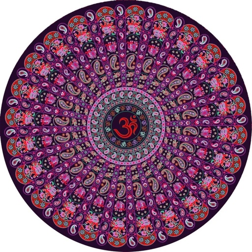 [8720088296240] Serviette de plage om mandala -- 150cm; 400-450g