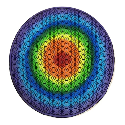 [8720088296264] Serviette de plage 7 chakra fleur de vie | 150cm; 595g