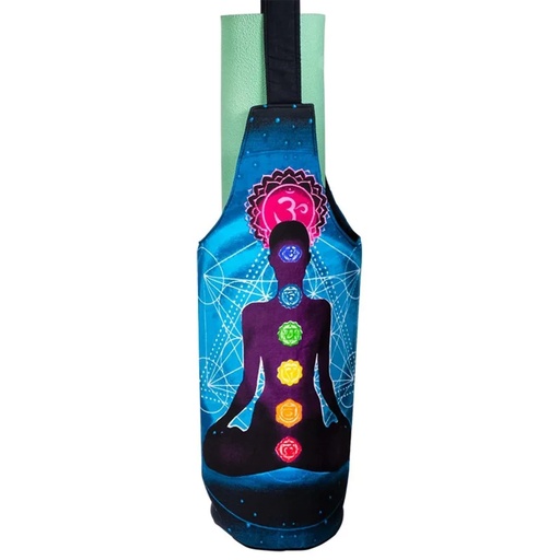 [8720088296288] Sac de yoga en forme de bouteille 7 chakras -- 51x25cm