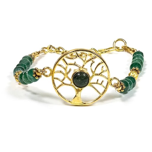 [8720088296462] Bracelet arbre de vie avec aventurine verte | ±6.5cm