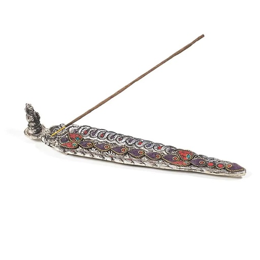 [8720088296608] Brûleur d'encens Ganesh form de feuille | 22x4.5x3 cm; 65 g