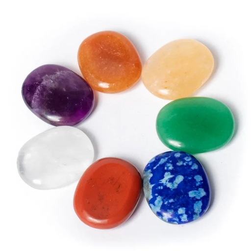 [8720088297254] 7 mini pierres de soulagement chakra | 2.5x2x0.6cm