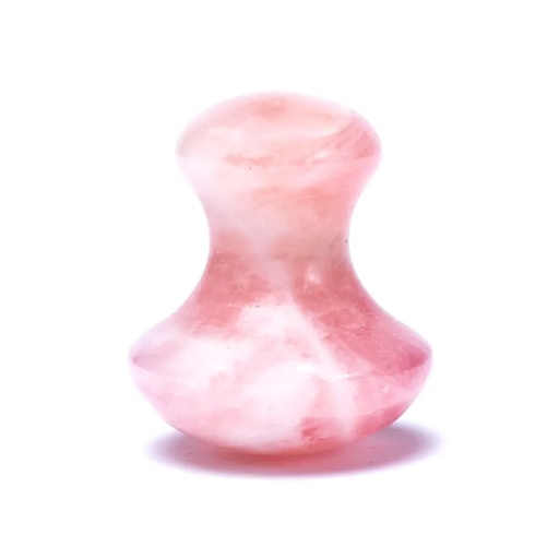[8720088297261] Pierre de massage forme champignon quartz rose | 4x3.5 cm