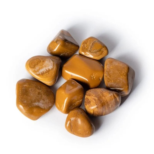 [8720088297612] Jaspe jaune pierres polies de qualité A -- 3x4cm; 500g