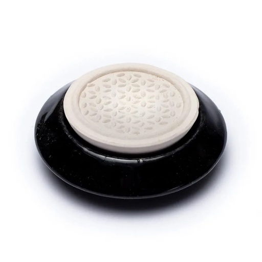 [8720088297766] Diffuseur en pierre aromatique Fleur de vie noire | 7.5cm
