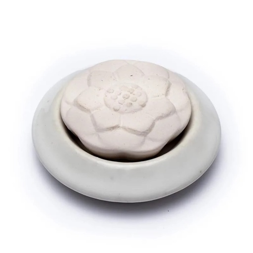 [8720088297797] Diffuseur en pierre aromatique lotus blanche | 7.5cm