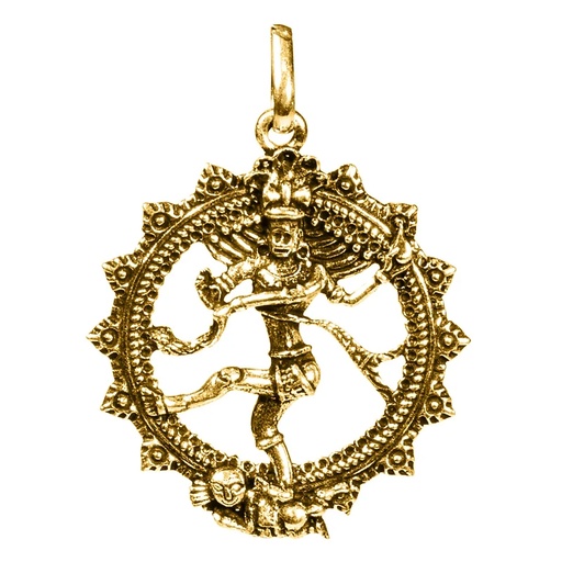 [8720088297810] Pendentif Shiva couleur d'or | 4.5cm