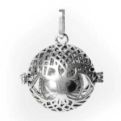 [8720088297865] Pendentif grossesse Arbre de vie boule harmonie couleur arge| 2.5 cm