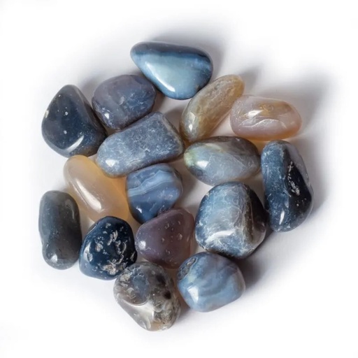 [8720088298497] Agate grise Pierres polies qualité A -- 3x4cm; 500g