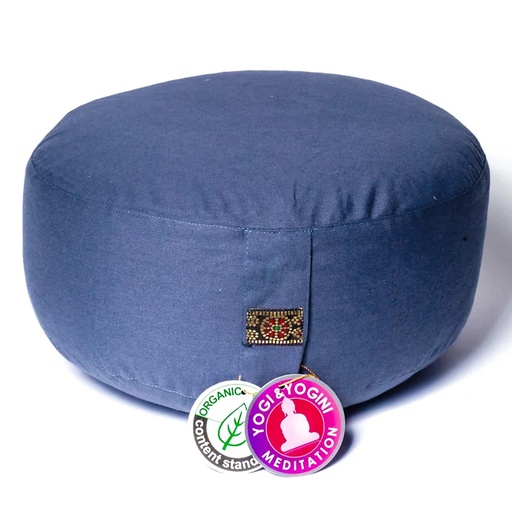 [8720088298596] Coussin de méditation bleu ardoise coton BIO (OCS) | 33x17 cm; ±2300 g