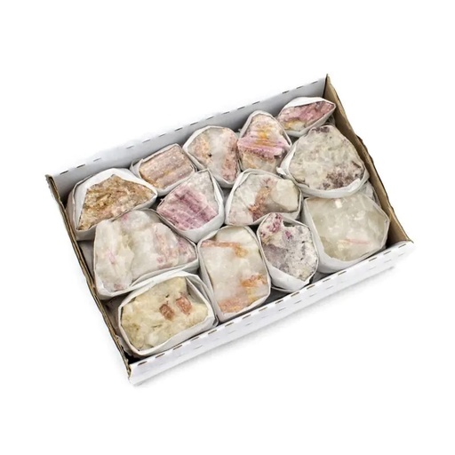 [8720088298701] Tourmaline rose brute dans une boîte | ±600-800g