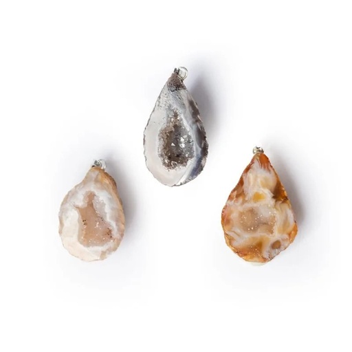 [8720088298732] Pendentif géode en agate | ±4cm