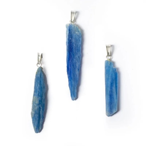 [8720088298763] Pendentif pierre précieuse kyanite bleue brute | ±3.5cm