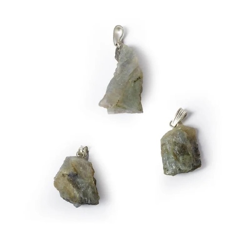 [8720088298886] Pendentif pierre précieuse labradorite brute | ±2.5cm