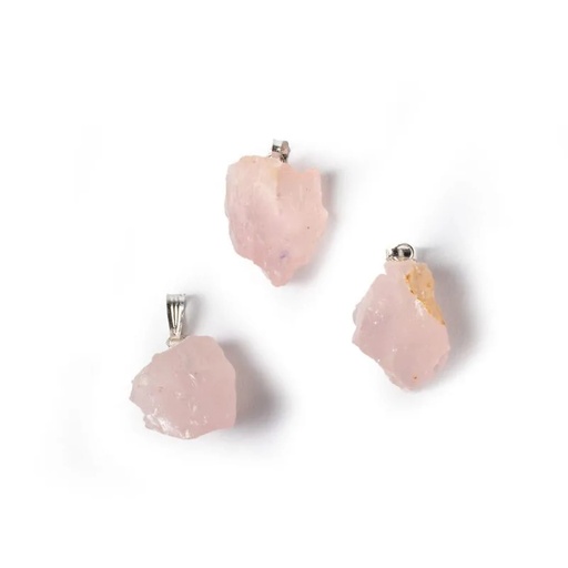 [8720088298954] Pendentif pierre précieuse quartz rose | ±2.5cm