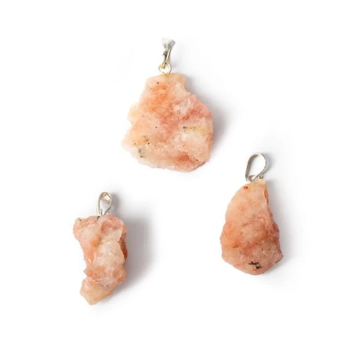 [8720088299005] Pendentif pierre précieuse Sunstone brute | ±3cm