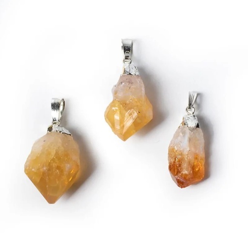 [8720088299050] Pendentif de citrine brute (quartz fumé) | ±3 cm