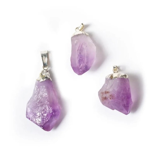 [8720088299081] Pendentif Améthyste brute  | ±3cm