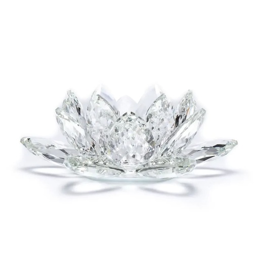 [8720088299463] Bougeoir Lotus cristal L | 9.5x20cm