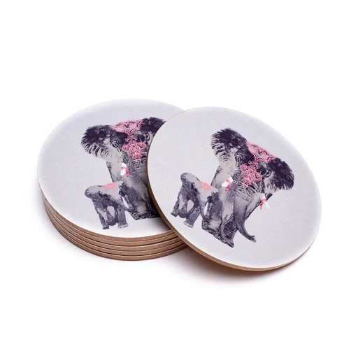 [8720088299715] Sous-verres Elephant lot de 6 |152g
