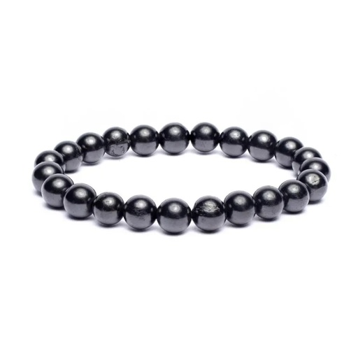 [8720512970470] Bracelet élastique en Shungite - 0,8 cm; 8cm