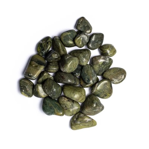 [8720512971361] Jaspe vert pierre polie de qualité A | ±1000g; ±3-4 cm