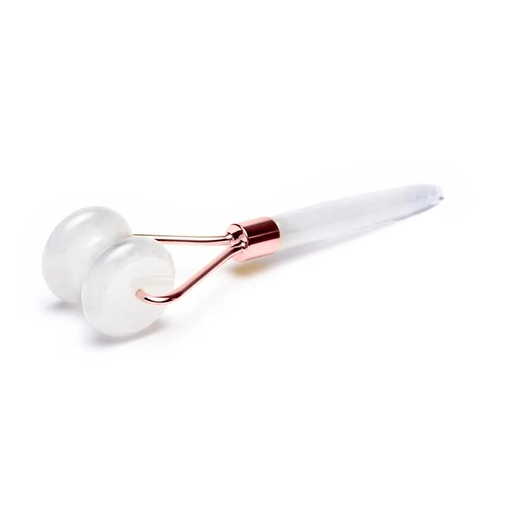 [8720512972115] Rouleau de massage visage en Cristal de roche  métal couleur | ±15cm; 108g