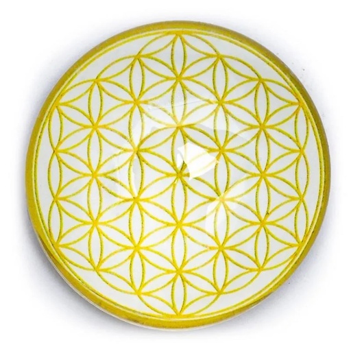 [8720512972320] Aimant décoration Fleur de Vie couleur or | 4 cm